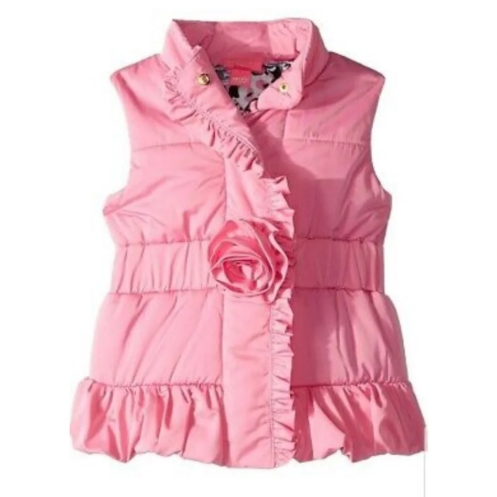 Lilly Pulitzer Girls Caylee Vest Hibiscus Pink Hanging With My Boo L (8-10) NWT